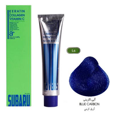 رنگ مو سوبارو شماره s.6 رنگ آبی کاربنی حجم 120میلی لیتر
